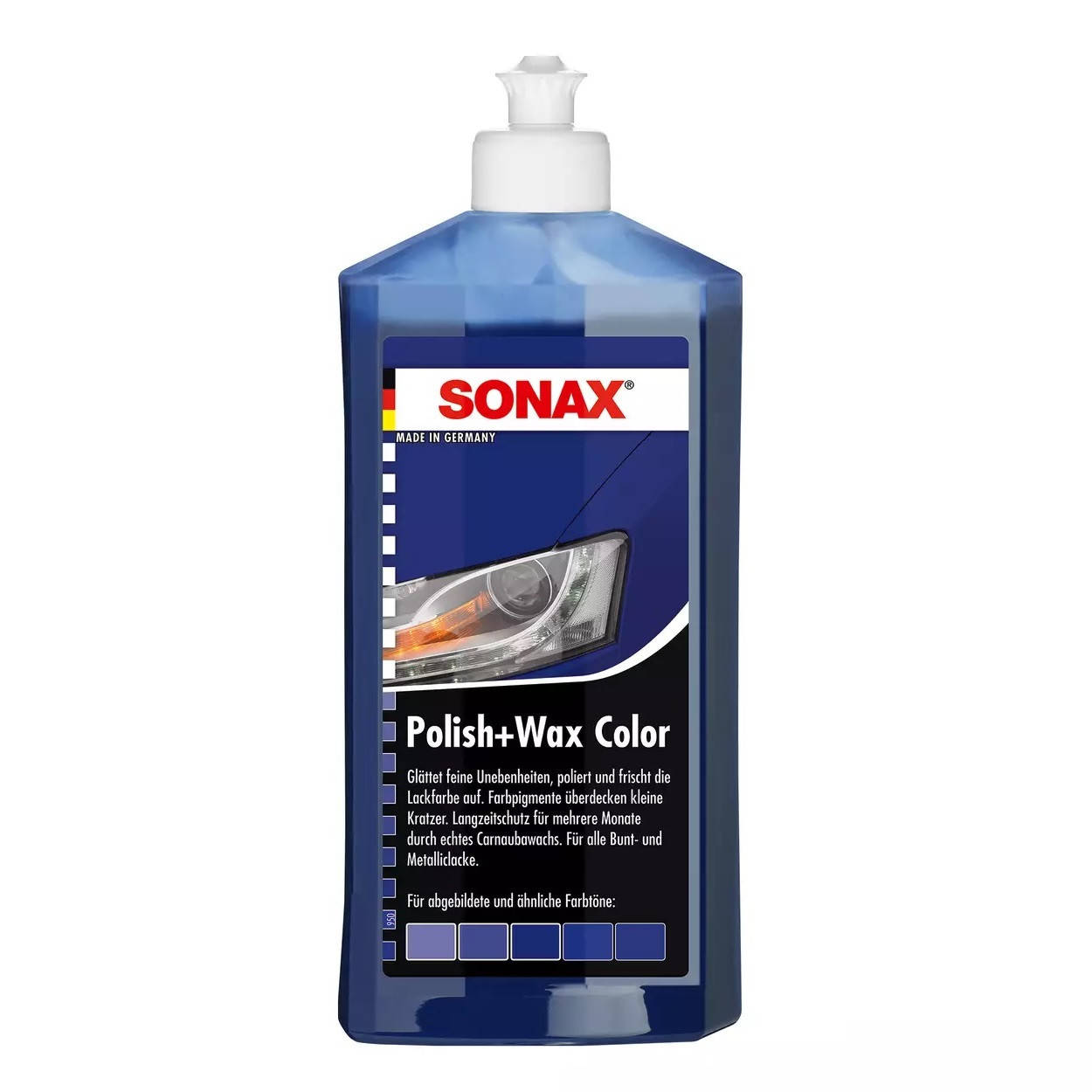 

Цветной полироль с воском SONAX Polish & Wax Color NanoPro синий 250 мл (296241)