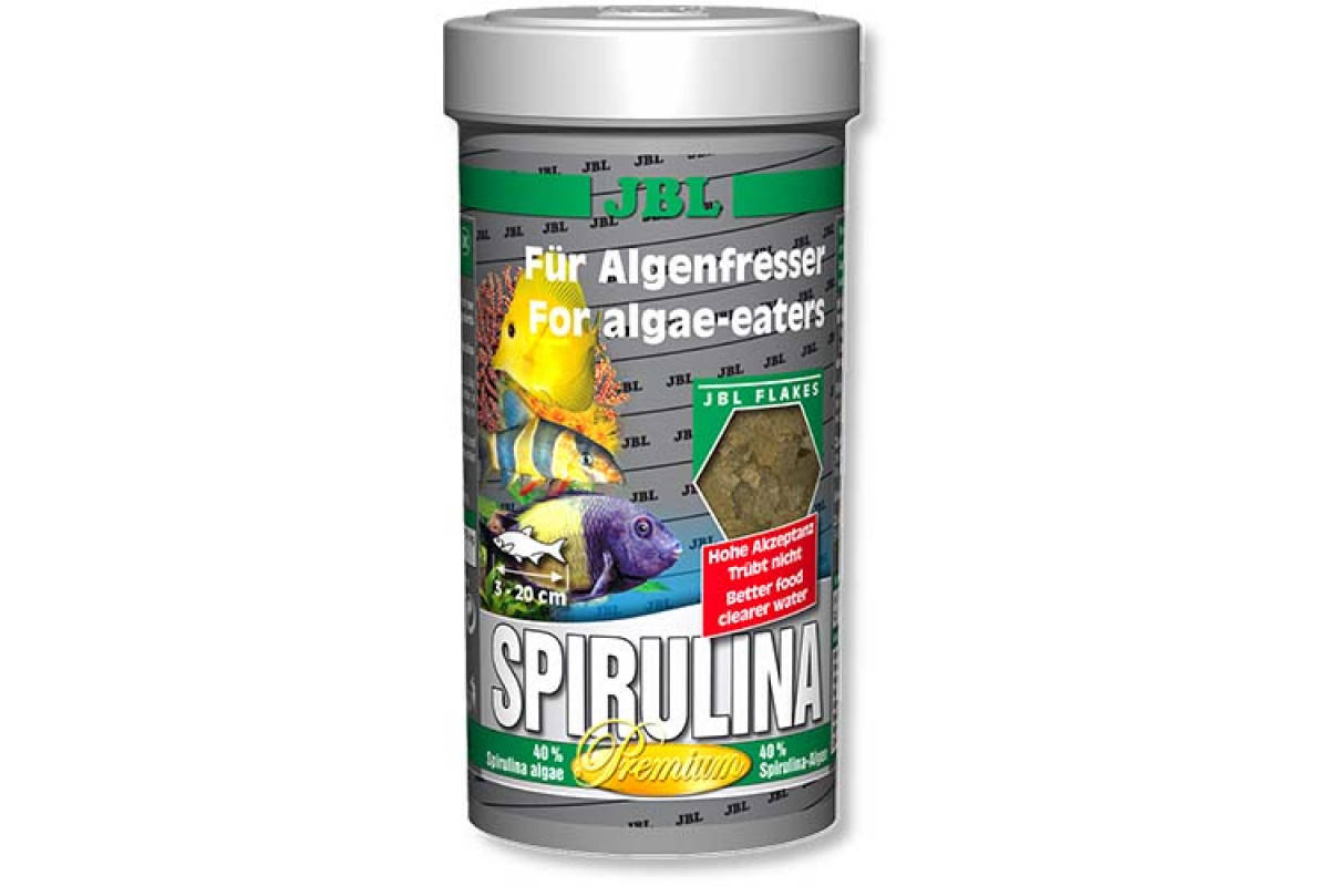 

JBL Spirulina корм в хлопьях для травоядных рыб, 250 мл