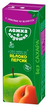 

Детский сок Ложка в ладошке 200мл от 5 мес Яблочно-персиковый