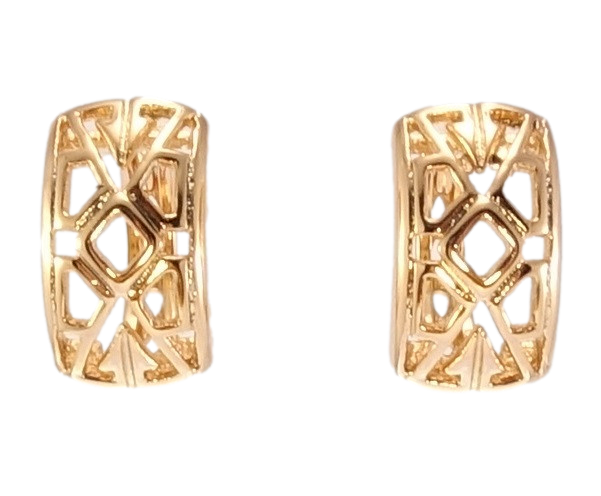 

Серьги Xuping Позолота 18K колечки "Резной геометрический орнамент"
