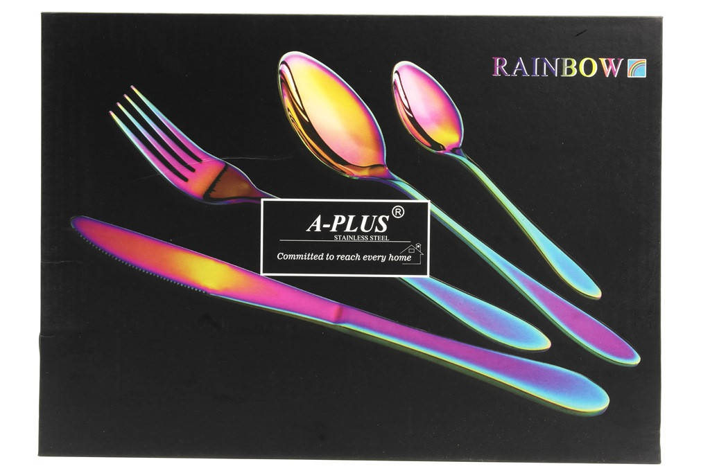 

Набор столовых предметов A-PLUS Rainbow, комплект столовых приборов радужный