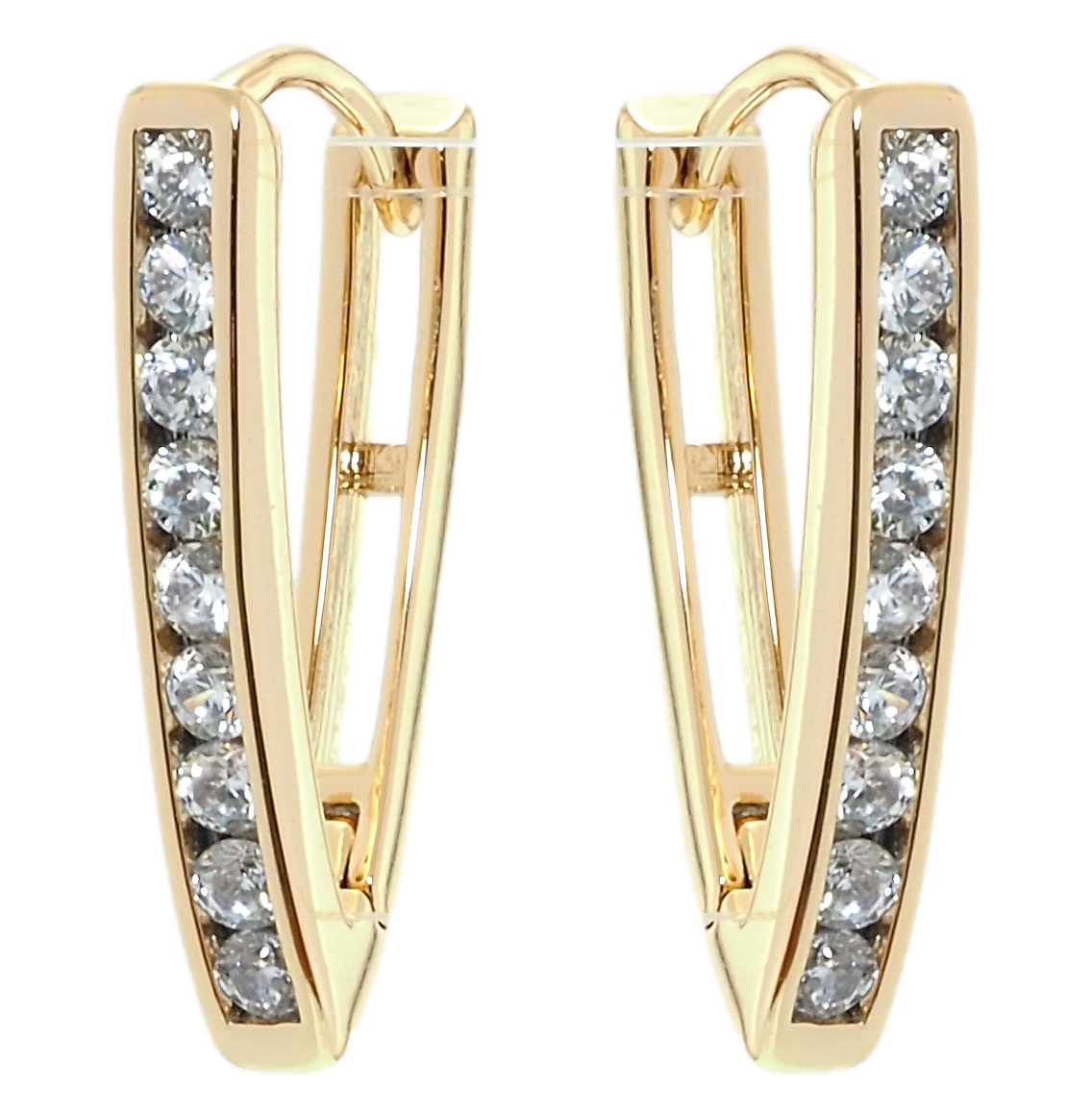 

Серьги Xuping Позолота 18K колечки "Скобы с дорожками циркония"