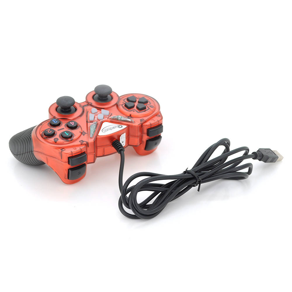 

Геймпад проводной для ПК USB-908 USB 2.0 Double Shock (Red), Красный