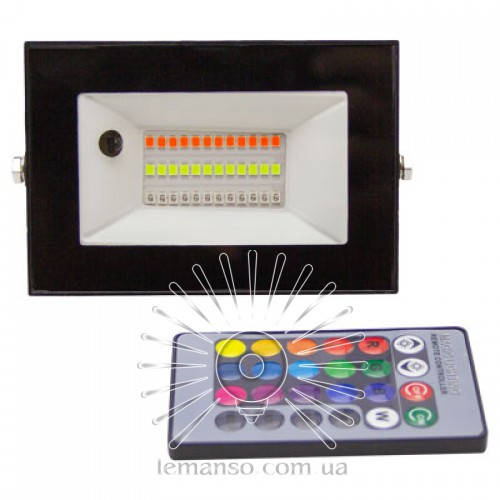 

Прожектор LED 30w RGB+пульт IP65 LEMANSO чёрный / LMP76-30 RGB
