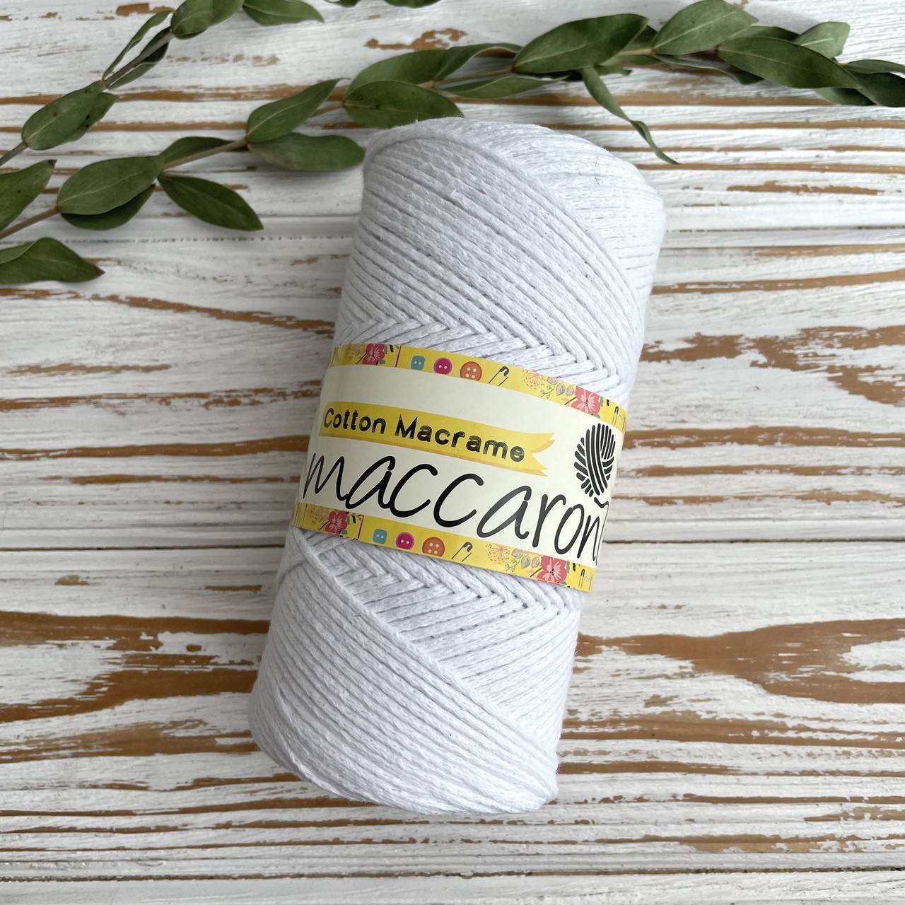

Эко шнур Cotton Macrame 2-3 мм, цвет Белый