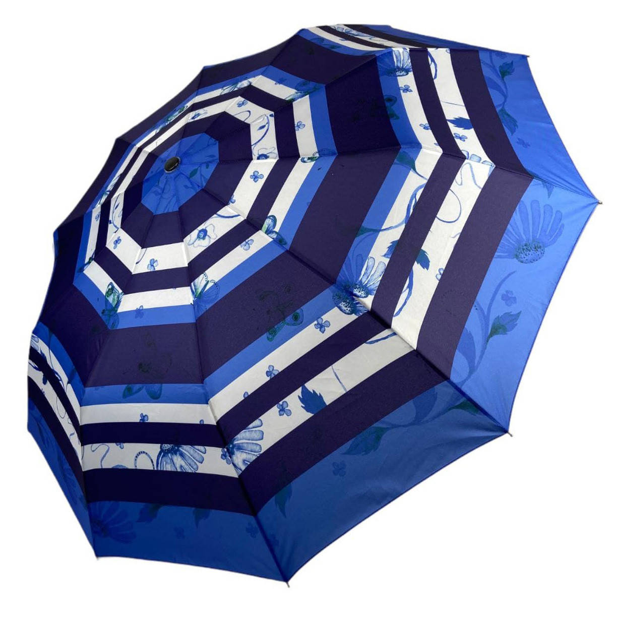 

Женский зонтик-полуавтомат "Nature" на 10 спиц, от SL, синий, 477-1