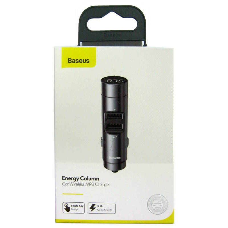 

FM модулятор для автомобиля Baseus Energy Column Bluetooth MP3 charger Dark gray