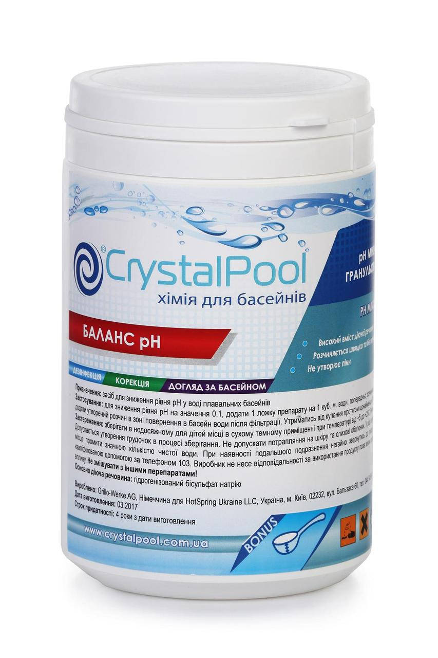 

Crystal Pool pH Minus 1 кг - Гранулированное средство для снижения уровня pH воды бассейна (сухая ки
