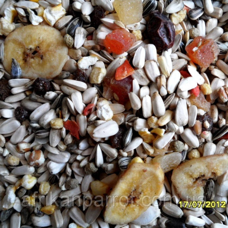 

Корм для попугаев + цукаты и сухофрукты (DELI NATURE-BEYERS BELGIUM)(Весовой) № 64