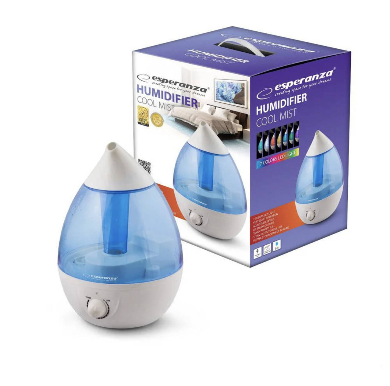 

Зволожувач повітря Esperanza EHA003 Cool Mist 3,5 л, Білий