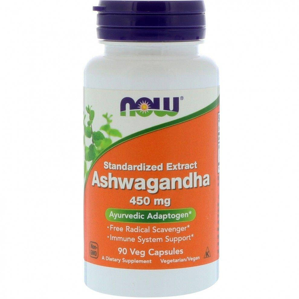 

Ашвагандха, Ashwagandha, Now Foods, 450 мг (90 капсул)