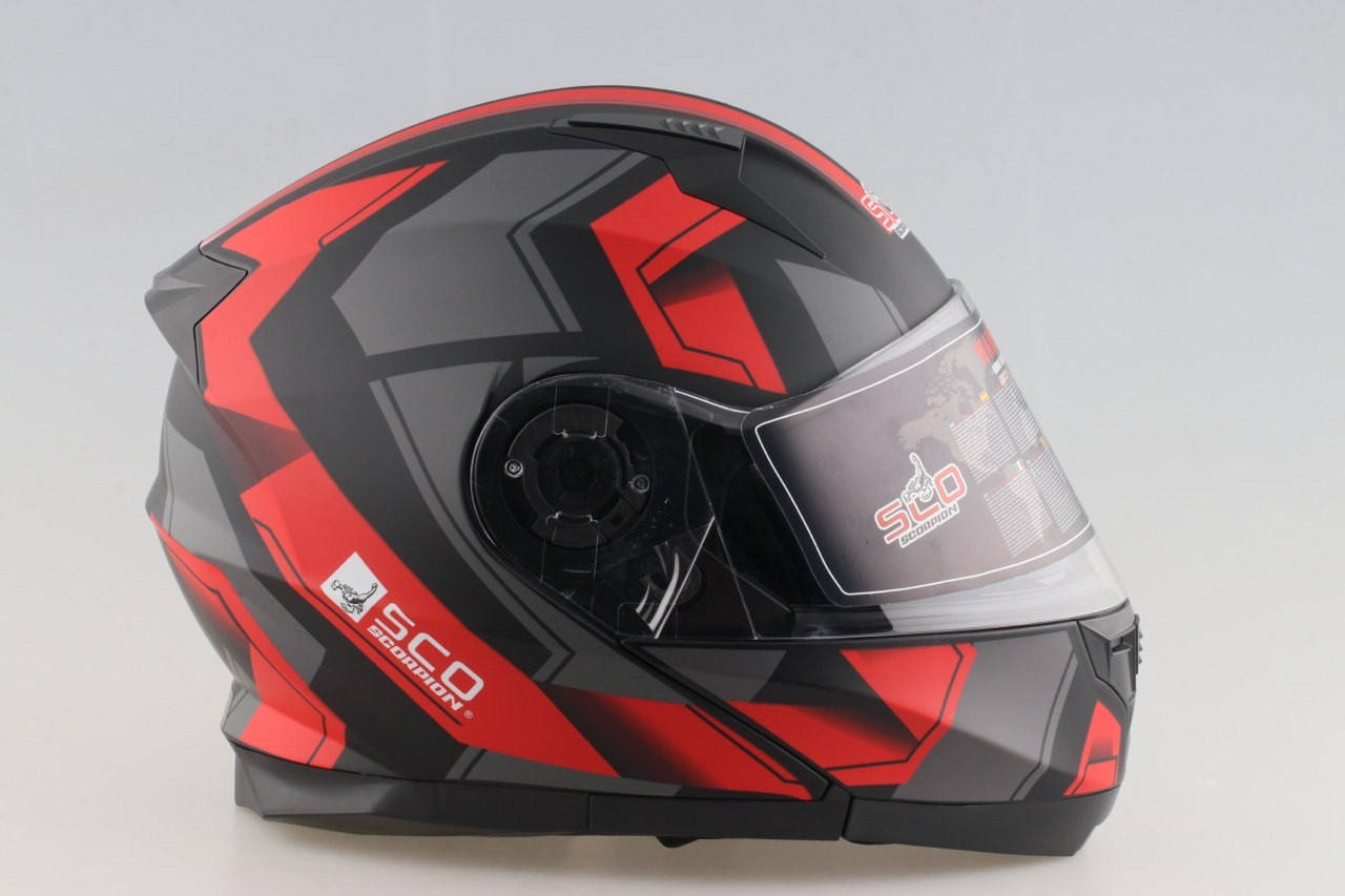 

Мотошлем трансформер SCORPION модель SCO-162 цвет BLACK/RED, Красный