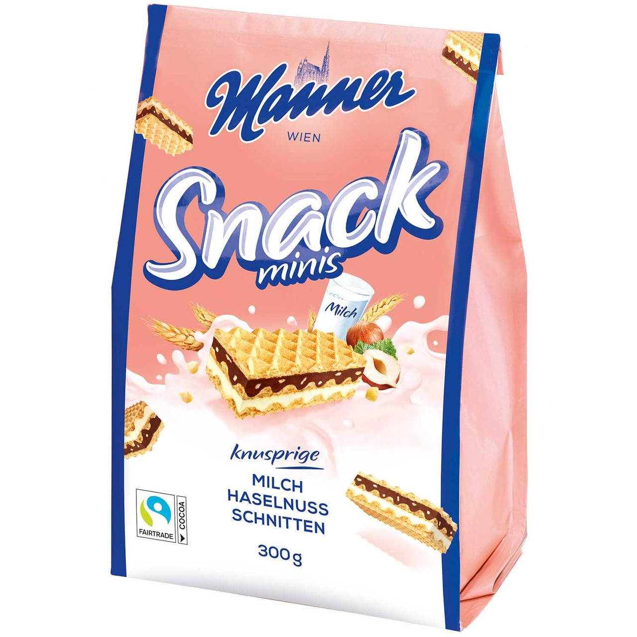 

Вафли Manner Snack Minis Milk Hazelnut 300 g
