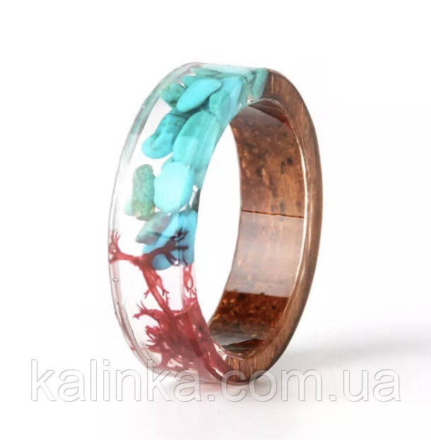 

Кольцо из эпоксидной смолы с Бирюзой Размеры: 17; 18; 19