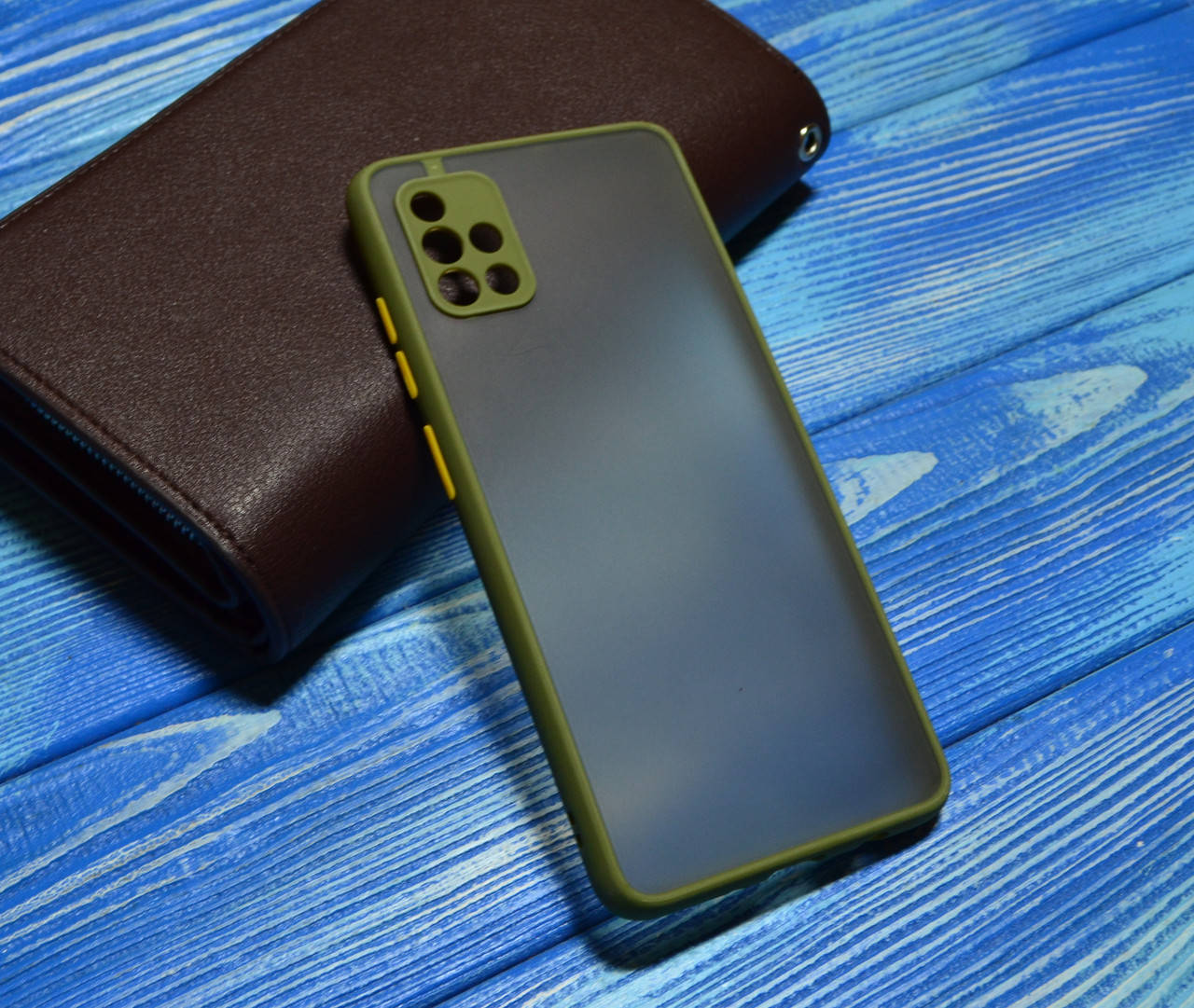 

Противоударный чехол c защитой камеры для Samsung A51 Хаки(оливка)