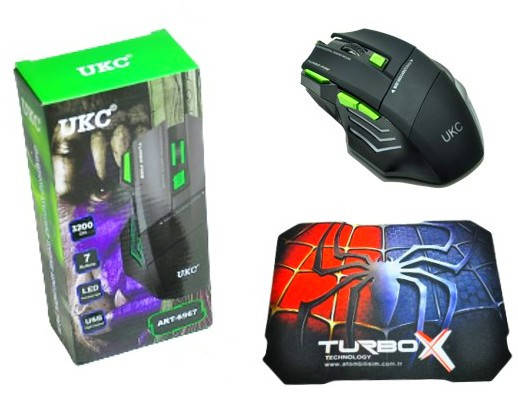 

Ігрова мишка з LED підсвічуванням та килимком UKC X7S 7D, Черный