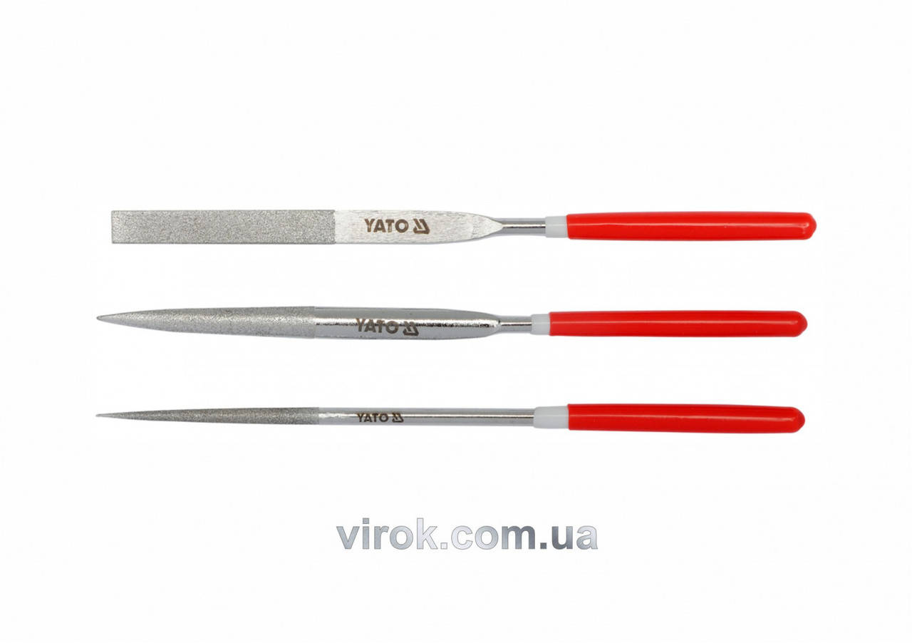 

Набор надфилей алмазных YATO 160/50 х 4 мм 3 шт YT-6150