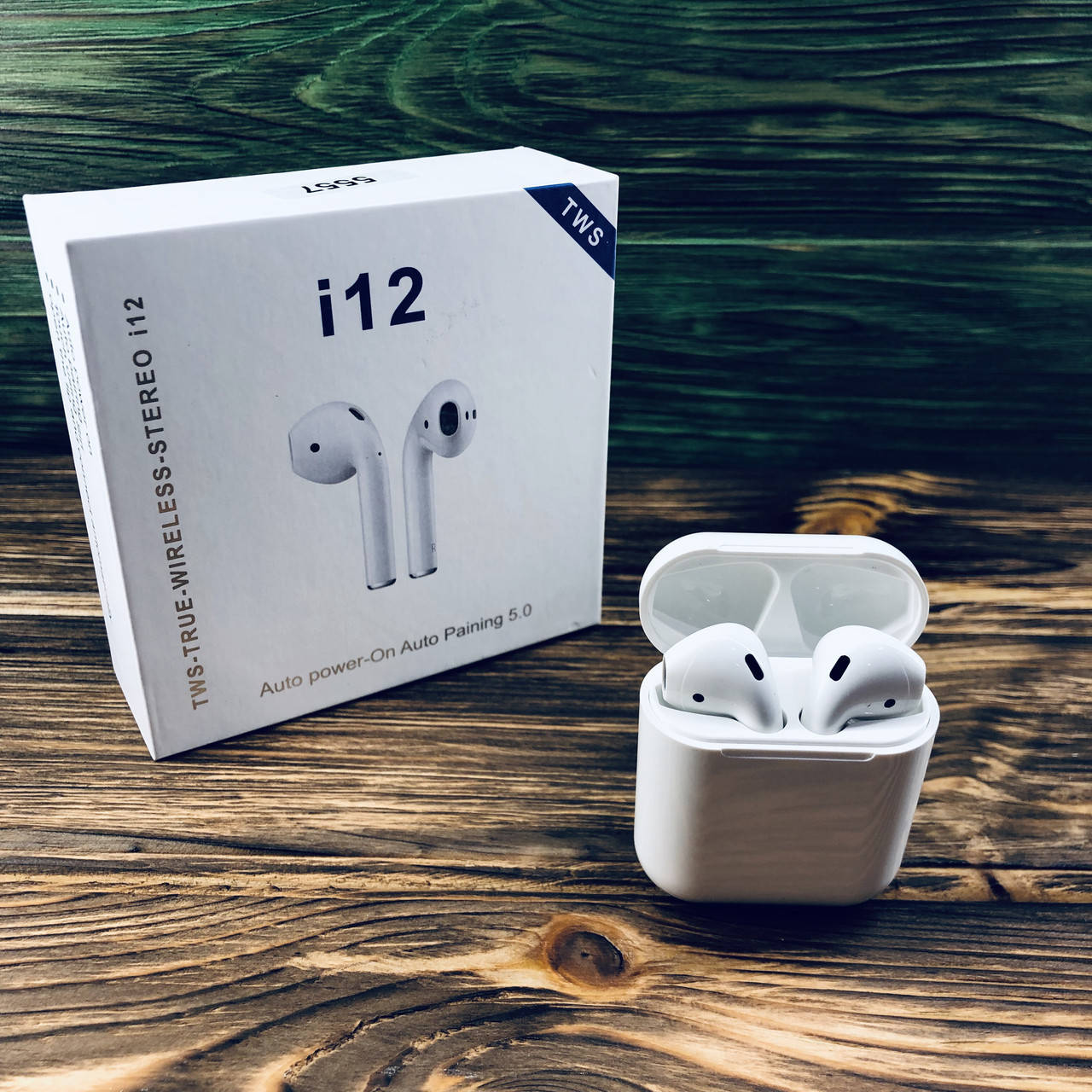 

Наушники AirPods MDR i12 BT + сенсор + кейс, Белый