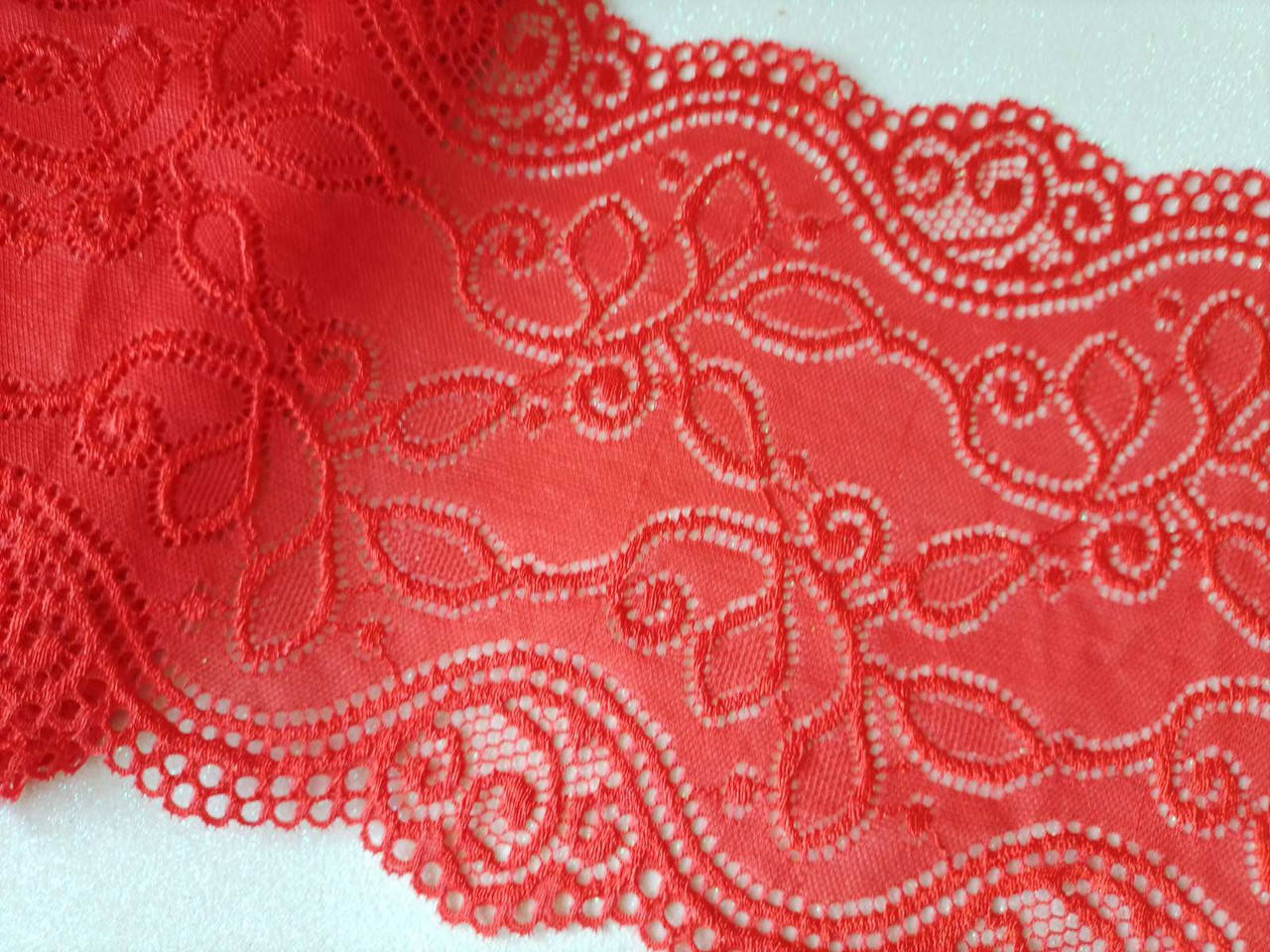 

Кружево стрейч 16.5см "Волна" цвет красный