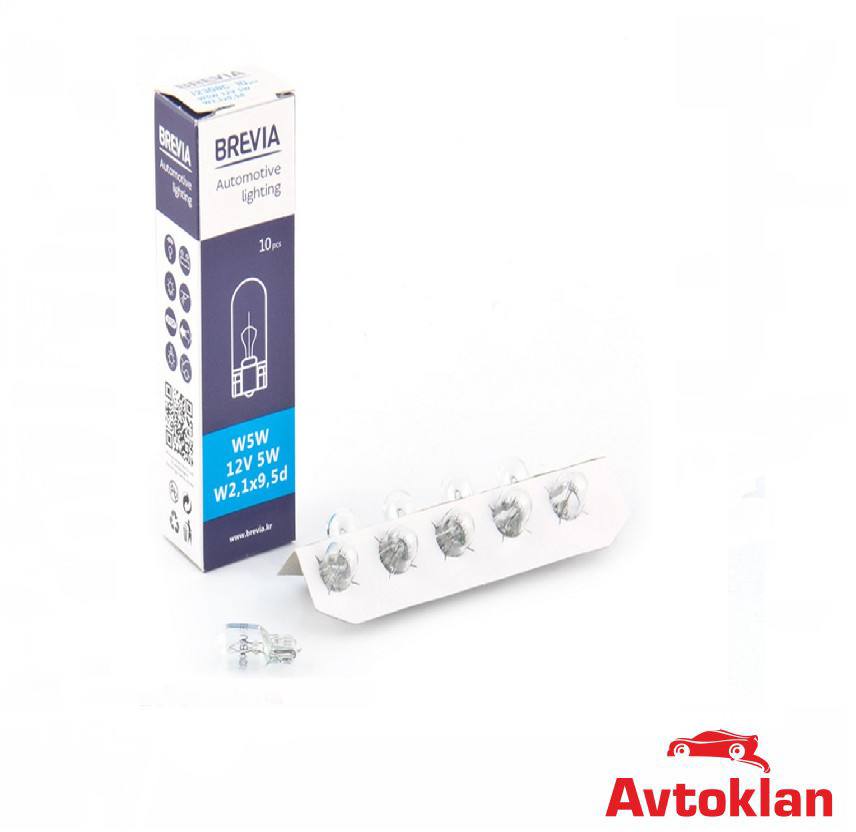 

Лампочка без цоколя W5W белая 12V-5 Вт W2.1x9.5d (Brevia) 12308C