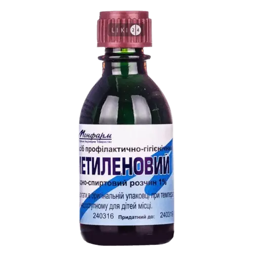 

Метиленовый синий р-р спирт. д/наруж. прим. 1 % фл. 20 мл