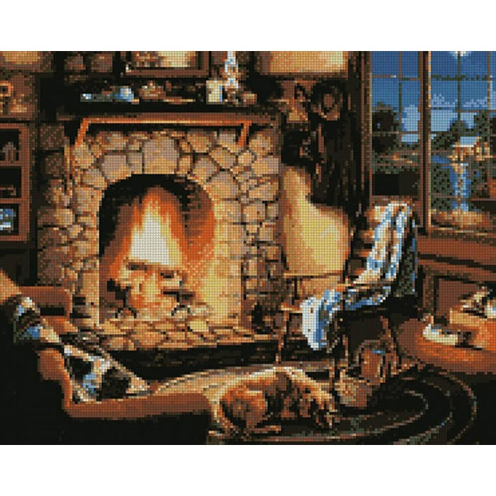 

Алмазная мозаика 40х50 см У камина Идейка