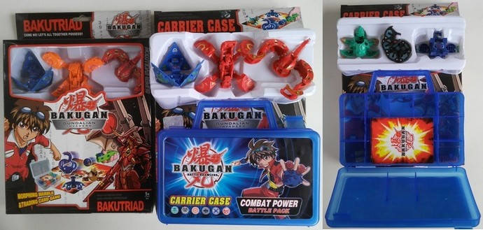 

Бакуган 9065 3-шт. с кейсом и карточками, Бакугани в чемодані ловушки, см. описание