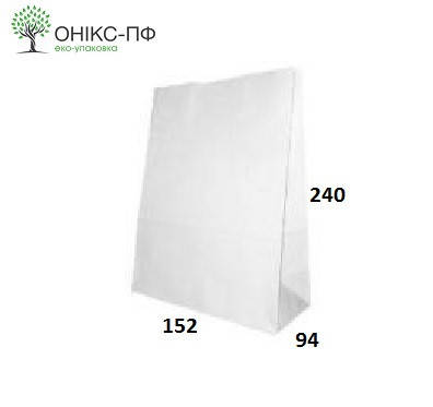 

Пакет бумажный 152*94*240, белый крафт (уп.100 шт.)
