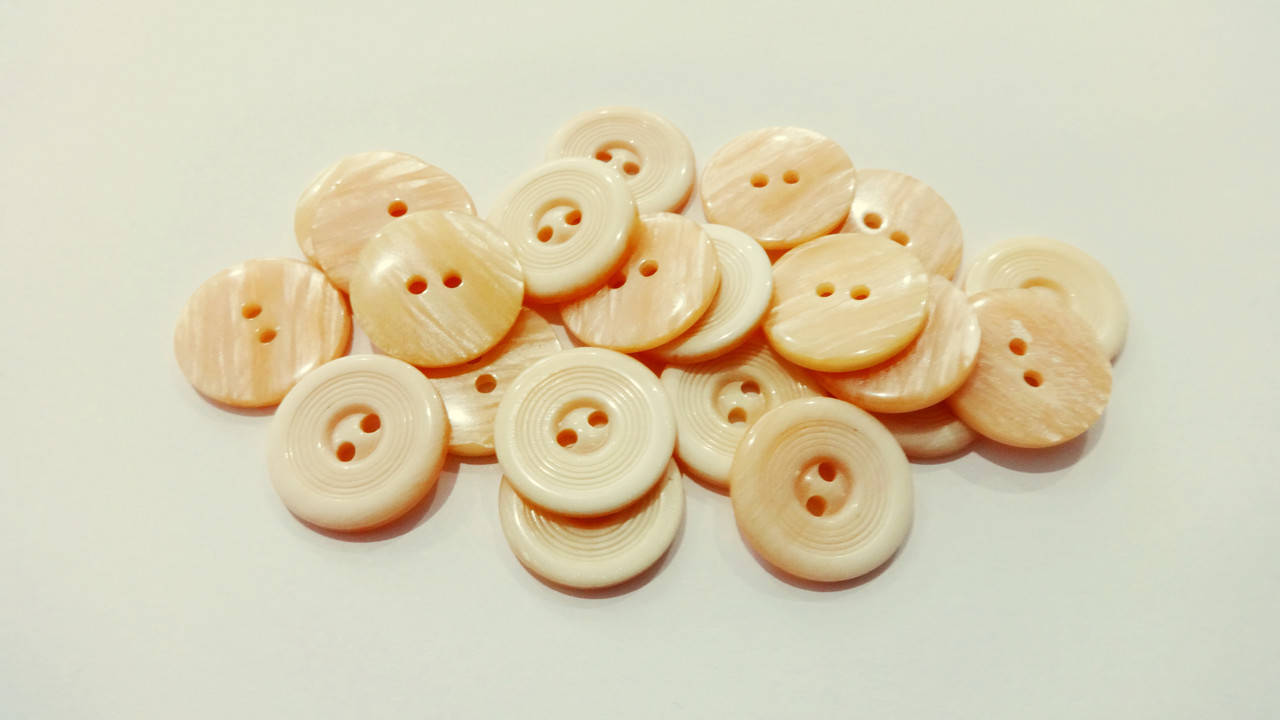 

Пуговица рубашечная 20 мм "Кольца" персик, Персиковый