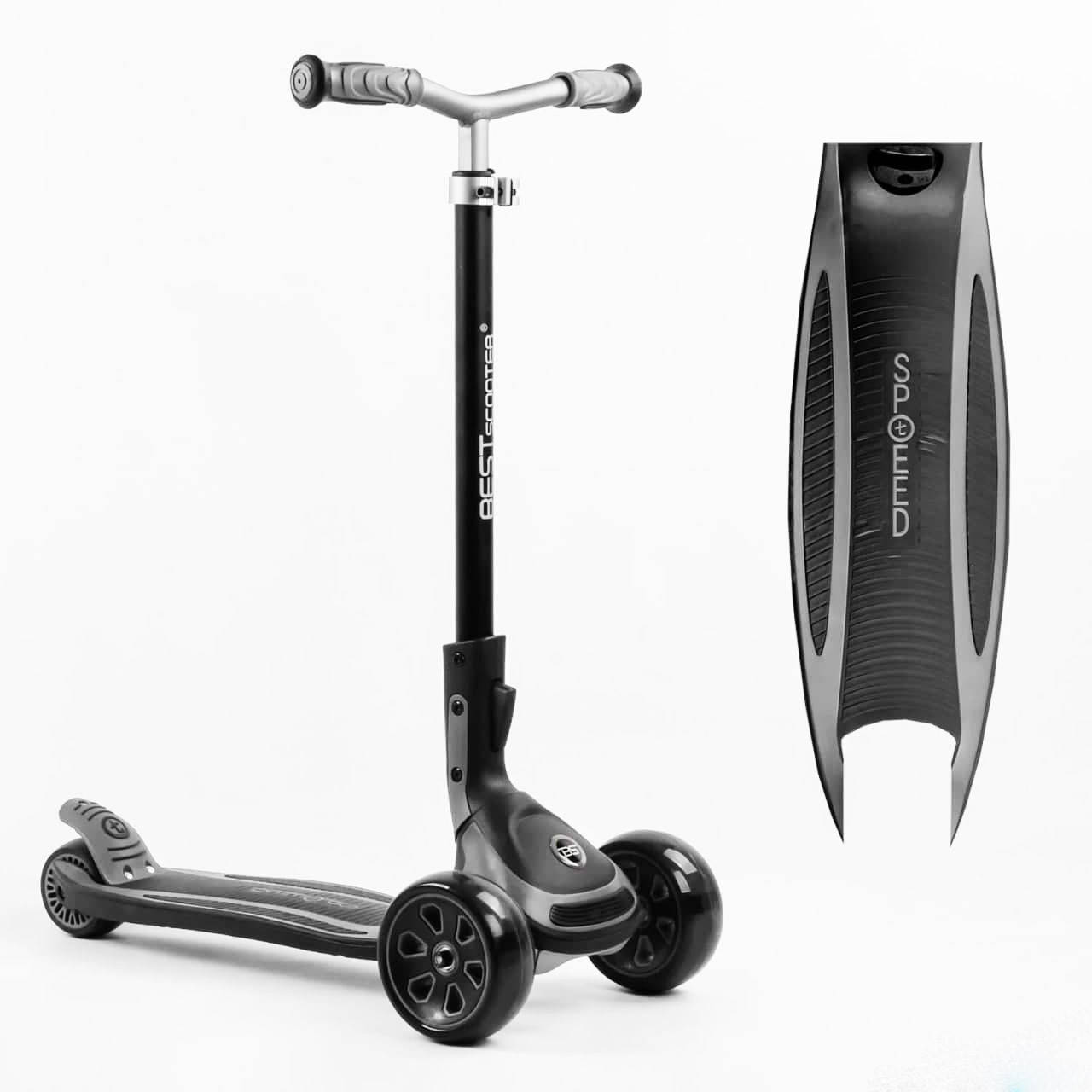 

Детский cамокат трехколесный Best Scooter MAXI складной алюминиевый руль черный цвет