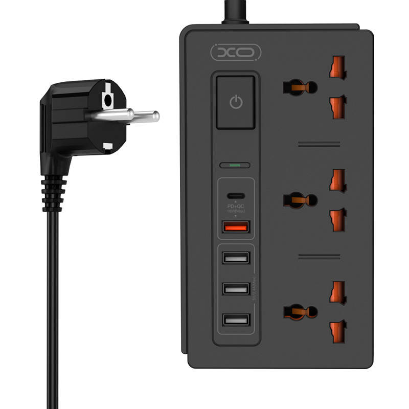 

Сетевой фильтр XO WL06 3 розетки/4USB/Type-C/PD/QC 3.0/1.8м быстрая зарядка