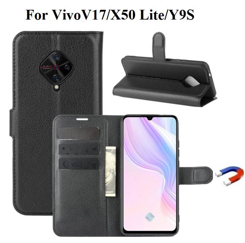 

Чехол книжка Wallet для Vivo V17/X50 Lite/Y9S, Черный