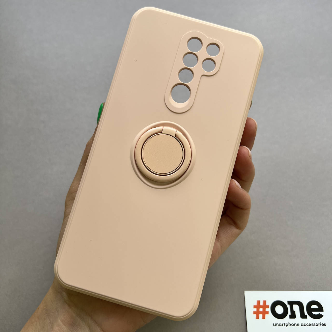 

Чехол для Xiaomi Redmi 9 с микрофиброй кольцом защитой камеры чехол на телефон сяоми редми 9 пудровый RNG, Бежевый