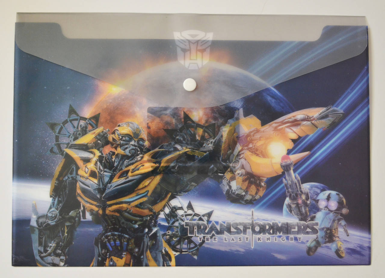 

Папка-конверт А4, на кнопке "Transformers" серая