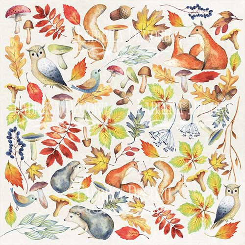 

Папір з елементами для вирізання - Colors of Autumn - Fabrika Decoru - 30x30
