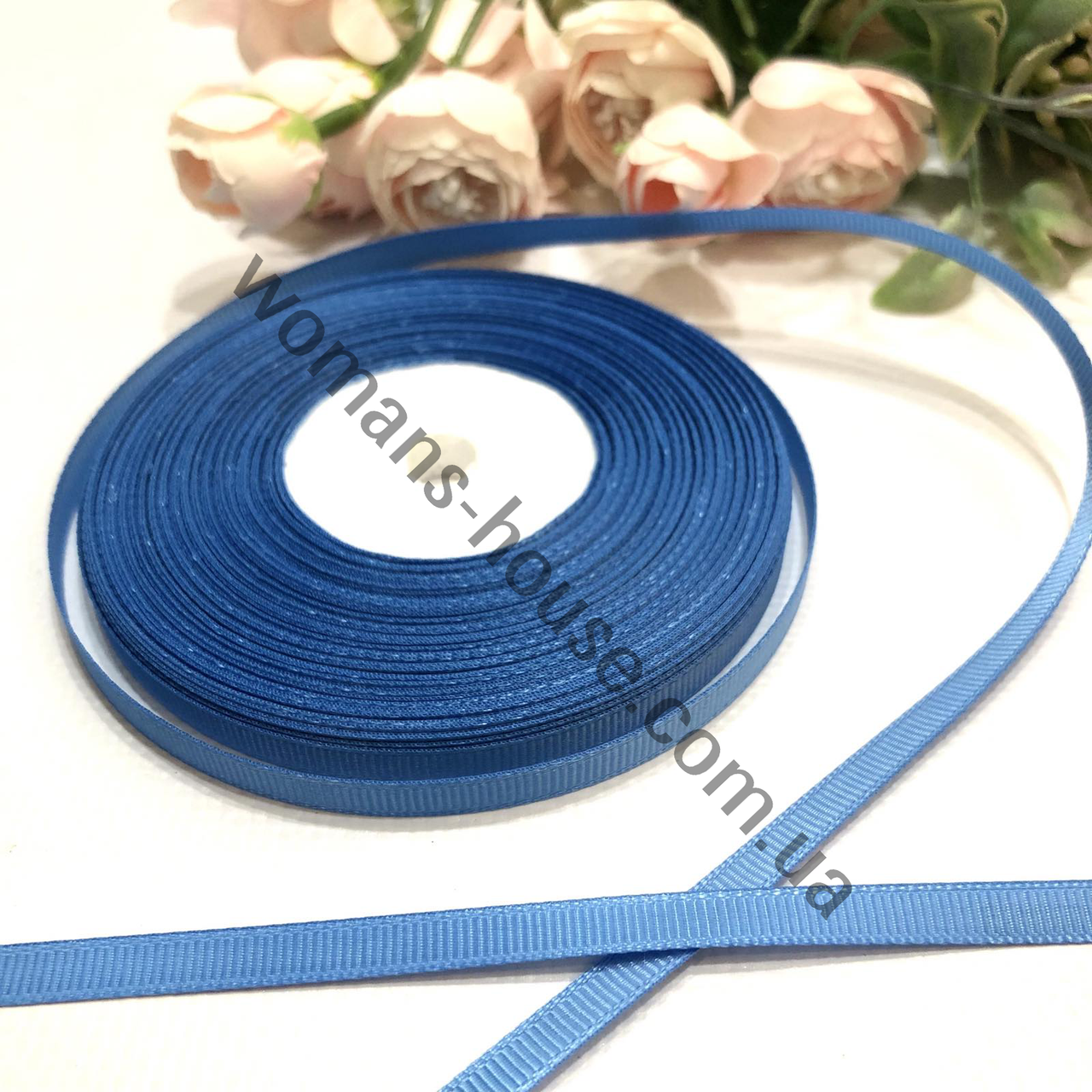 

Репсовая лента ширина 0,6 см, намотка 23 м Васильковый, Голубой