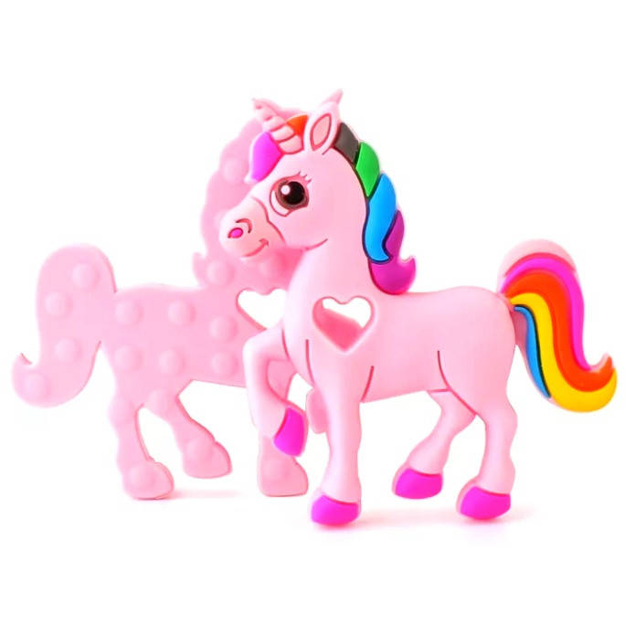 

Единорог радужный грызунок (прорезыватель) для зубов силиконовый Розовый