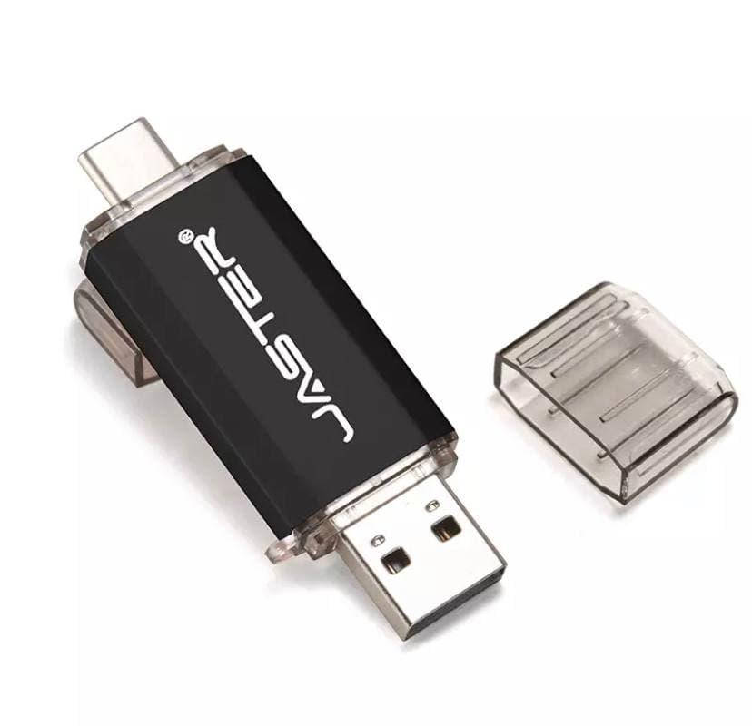 

USB флешка 16 GB 2 .0 JASTER. Двостороння. USB + type-c Чёрный