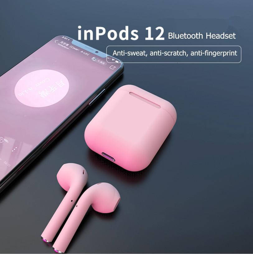 

Беспроводные наушники Inpods Macaron 12 сенсорные с кейсом, Разные цвета