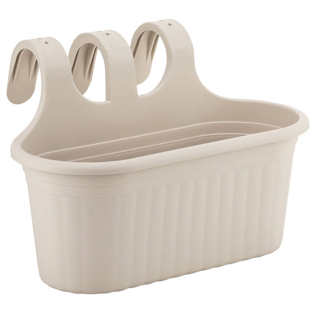 

Горшок для цветов балконный подвесной Camellia 6,5 л бело-серый