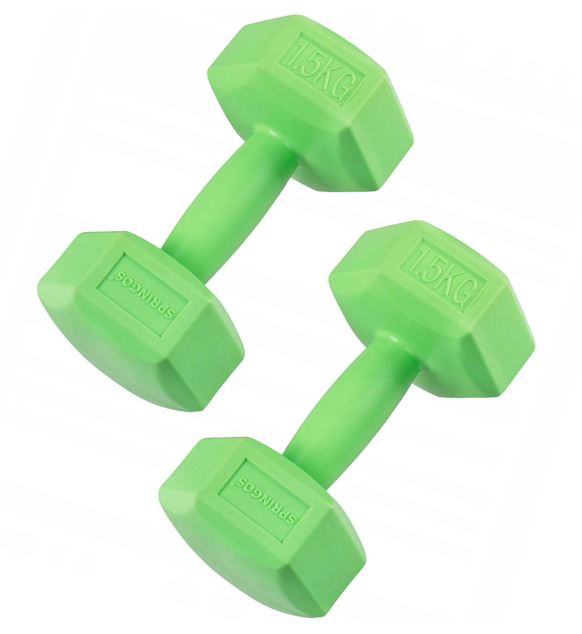 

Гантели Springos Hex 2 x 1.5 кг FA1031, Зелёный