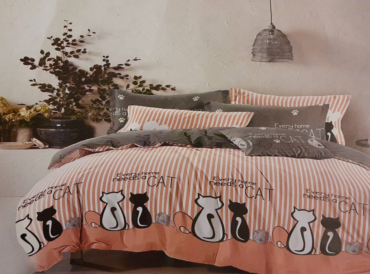 

Детское постельное белье полуторное Коты, Розовый