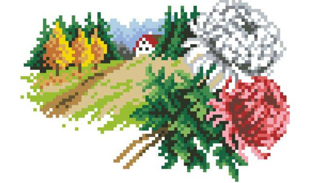 

К510 "ВРЕМЕНА ГОДА 5" Канва с рисунком для вышивания крестом