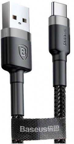 

Кабель USB Baseus Cafule USB Type-C Cable 3A Gray/Black (CATKLF-BG1)