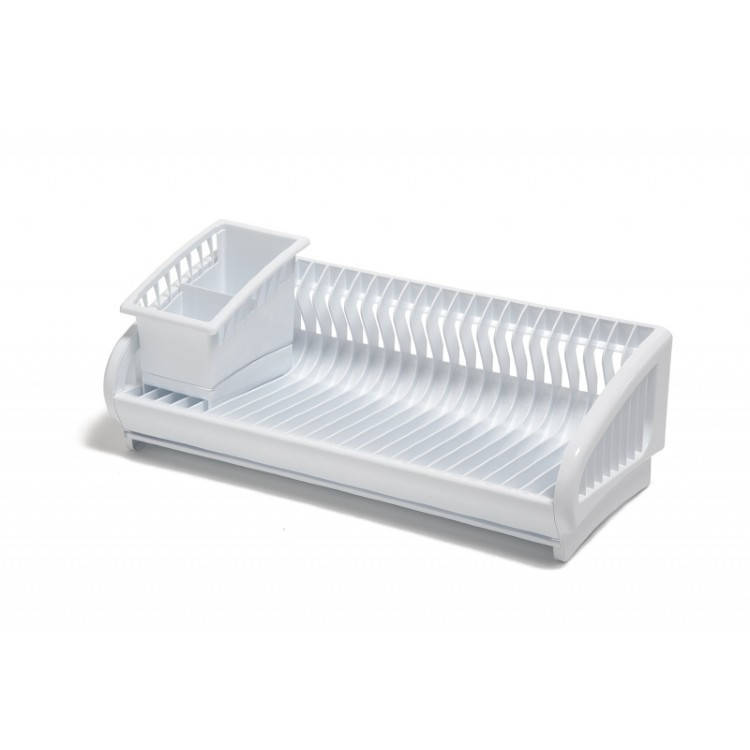 

Белая пластиковая сушилка для посуды с подставкой для сушки столовых приборов
