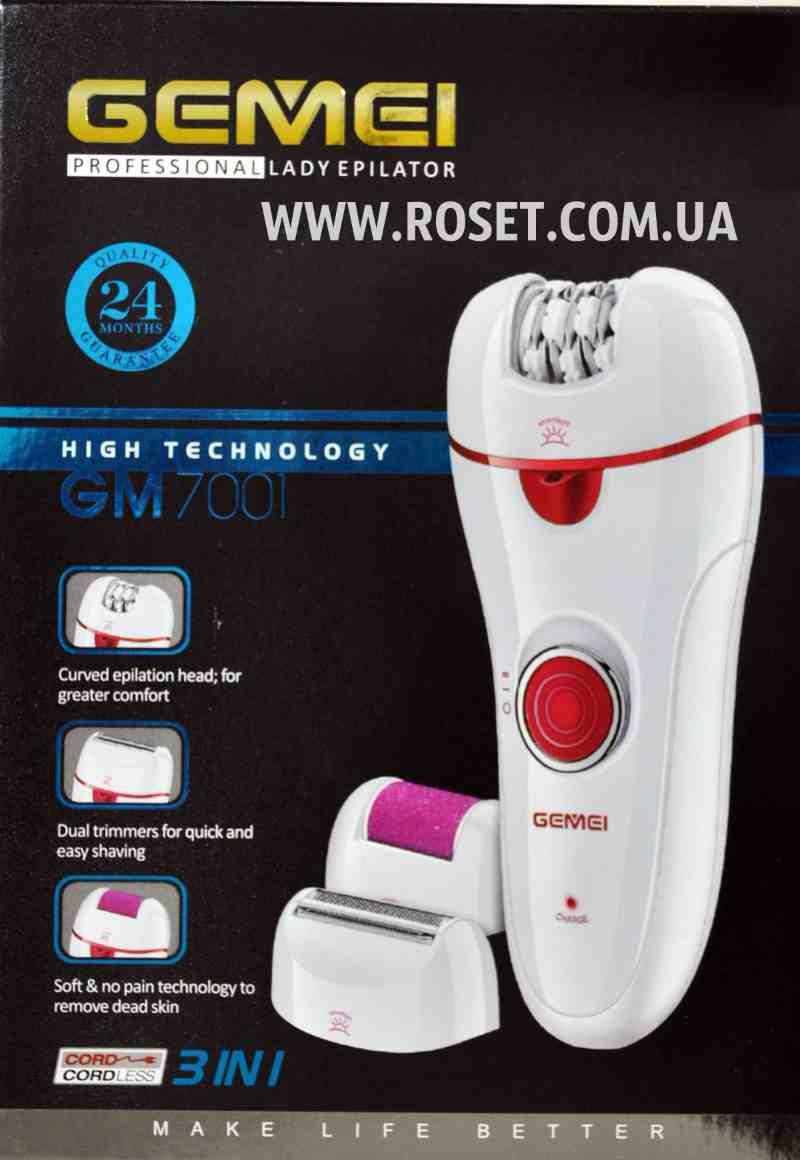 

Эпилятор беспроводной Gemei GM-7001 3в1