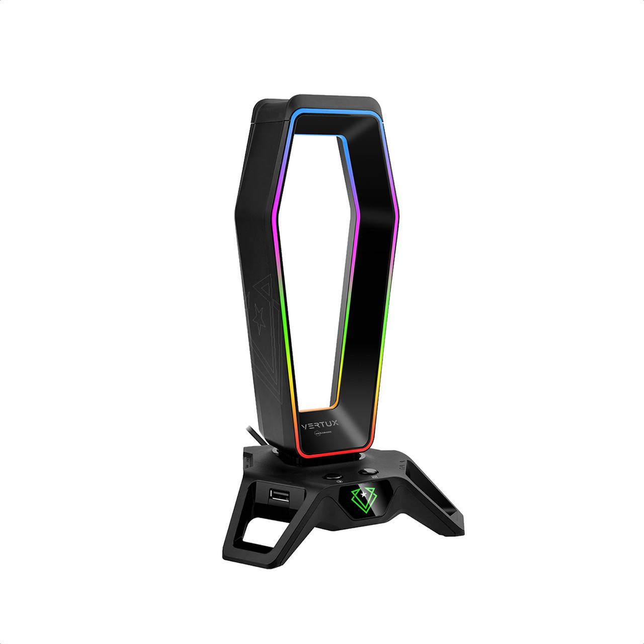 

USB хаб Vertux HexaRack 3xUSB 3.0/2xAUX 3.5 мм с подставкой для наушников Black