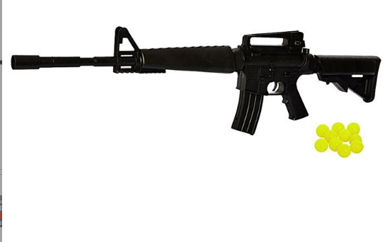 

Детский автомат 82 см. Игрушечный автомат на пульках, Черный