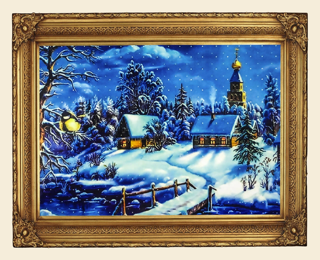 

Алмазная Мозаика на подрамнике . Набор алмазной вышивки на подрамнике "Снежная зима". Размер 50*40 см.