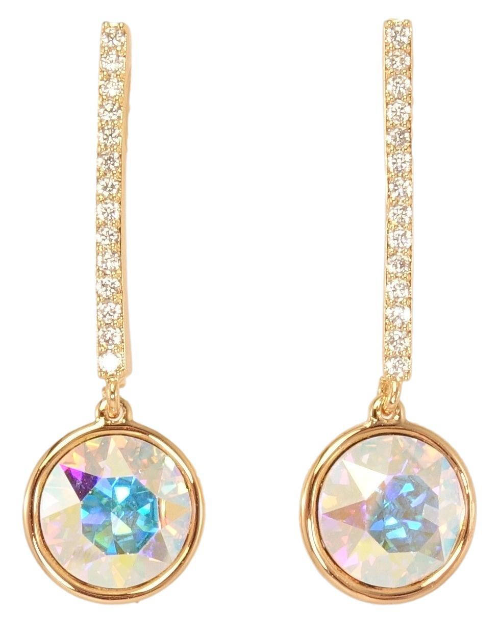 

Серьги Xuping Позолота 18K с кристаллами Swarovski гвоздики "Дорожка цирконий подвеска радужный кристалл"